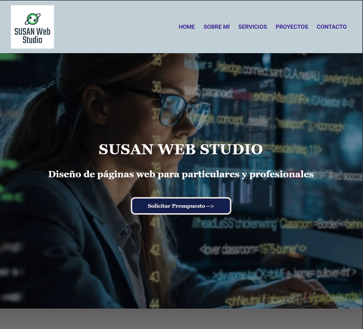 Página web del proyecto Susan Web Studio